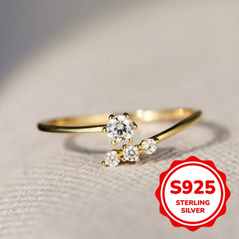 S925 Sterling Silver Lady's Ring with Zirconia